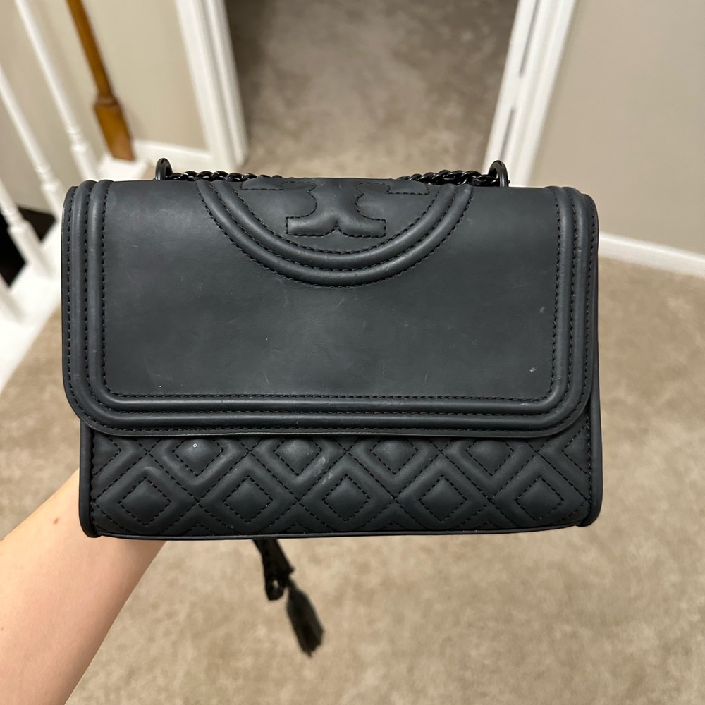 Tory Burch Fleming Matte Black Crossbody